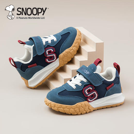 SNOOPY史努比童鞋男童跑步鞋秋季新款轻盈缓震透气网面软底休闲运动鞋27-37 商品图0