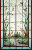 独角鹿西洋古董20世纪初法国新艺术风格时期著名画师Henri Curcier签名出品水岸风光主题彩绘玻璃花窗一对 商品缩略图1