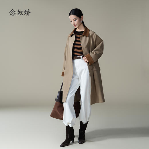 【商场同款】CNK5915“ 松弛条纹蝙蝠衫 ” 低调的黑棕条纹 沉稳内敛，搭配出彩 商品图1