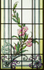 独角鹿西洋古董19世纪末20世纪初法国出品古典缎带卷叶与花卉主题彩绘玻璃花窗一对 商品缩略图6