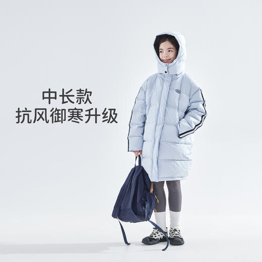 藏青预售1.10发 cicochild25年冬季新款亲子中大女童中长款羽绒服防钻绒保暖外套 商品图3
