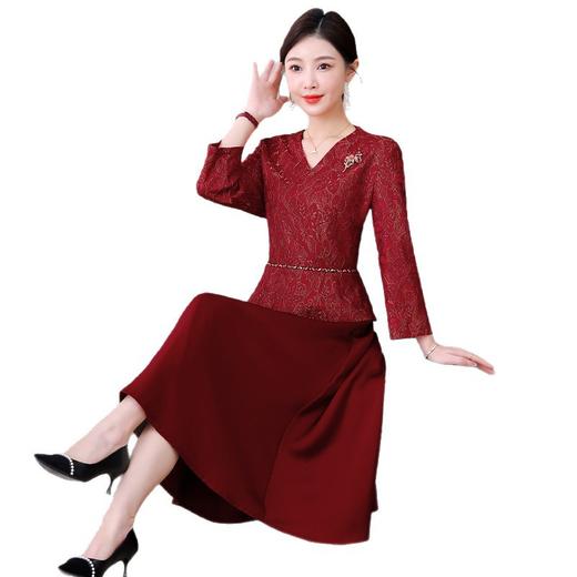 雀说秋季妈妈喜服新中式连衣裙AL6626 商品图4