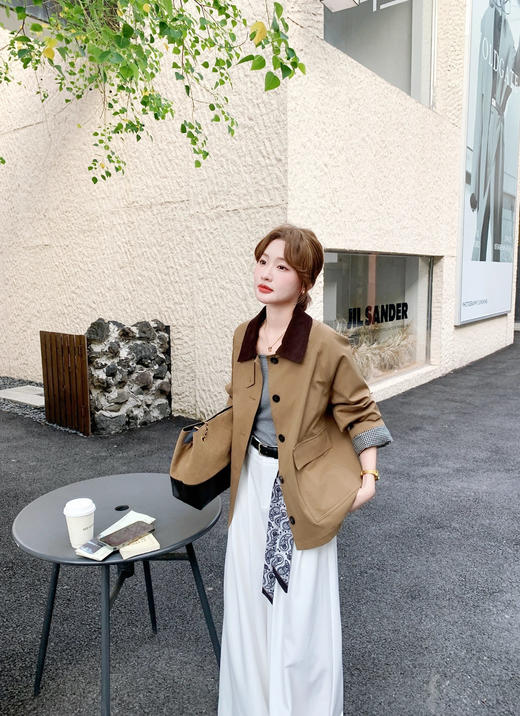 ICICLE之禾 25秋季新款高密斜纹棉夹克巴恩风短外套（SS） 商品图10