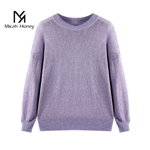 米加蜜慵懒感亮片落肩针织衫 商品图5