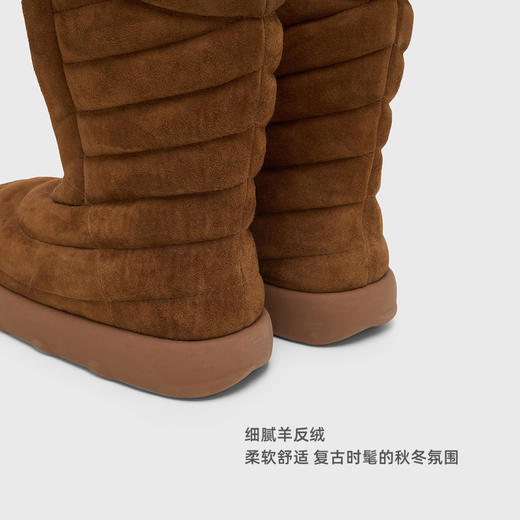 lost in echo2025秋冬新款时尚立体绗缝羊反绒保暖厚底增高雪地靴 商品图2