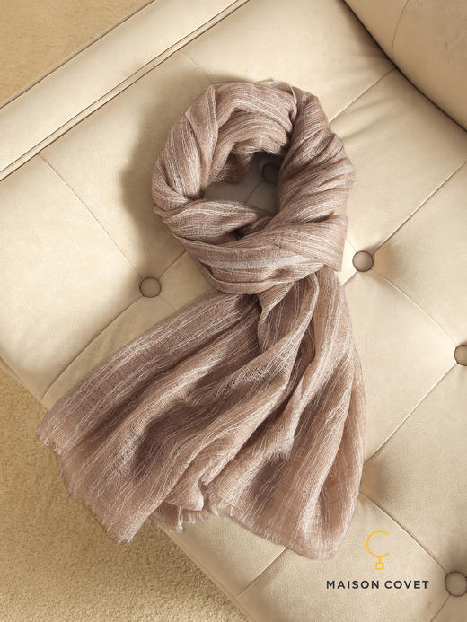 MAISON COVET 纯山羊绒金银线围巾 商品图1