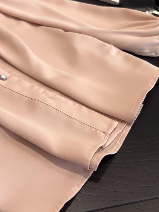 会员福利【顺滑/垂坠】拉夏贝尔/La Chapelle法式温柔甜美设计感小众木耳边门襟长袖衬衫女气质衬衣秋 商品图10