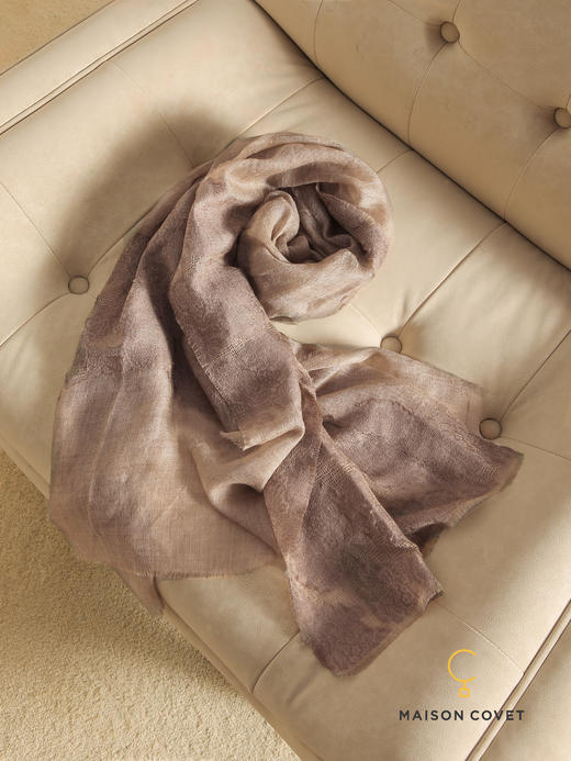 MAISON COVET 纯山羊绒蕾丝编织围巾 商品图1