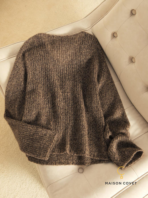 MAISON COVET丝羊绒V领镂空上衣 商品图2