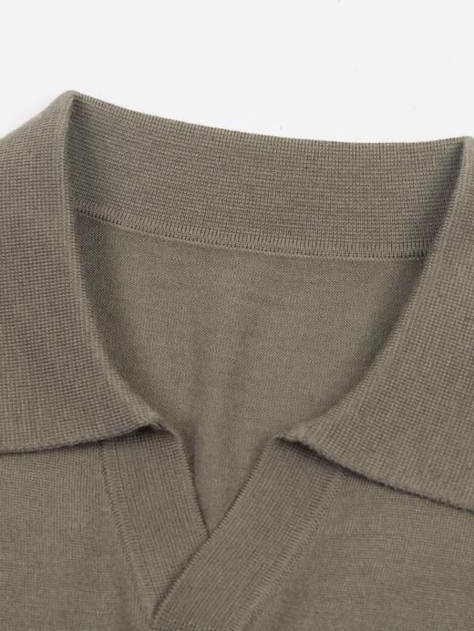 「3色可选」100%超细羊绒16针海鸥领Polo针织衫 商品图4