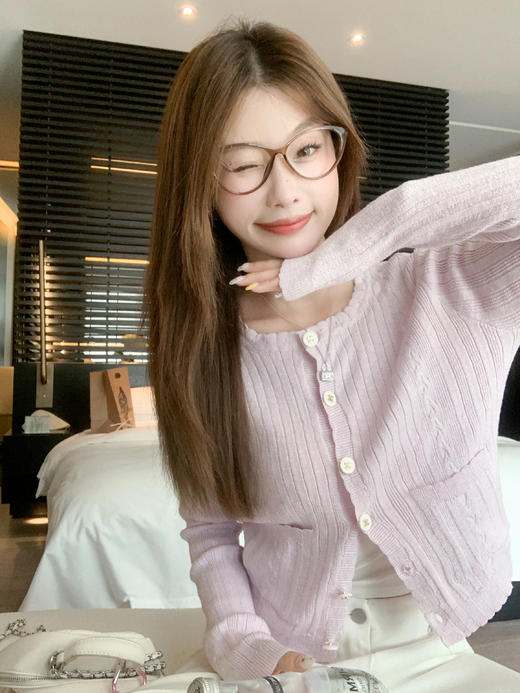 <曾小咸推荐>现货秒杀！微信超特价！韩系甜美风粉色短款针织开衫 日常199.99 立减120 秒杀79.99！ 商品图6