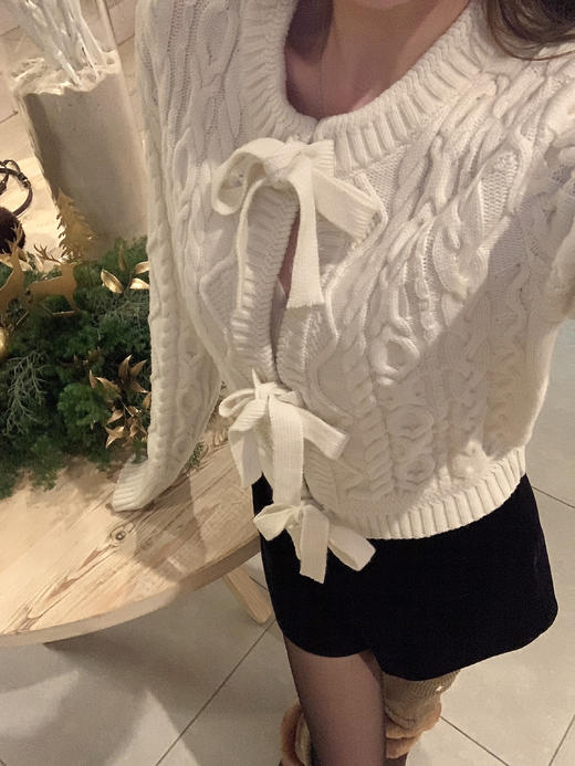 金蘑菇菇 圣诞情书 就要这一抹纯白/ 绞花毛衣 商品图4