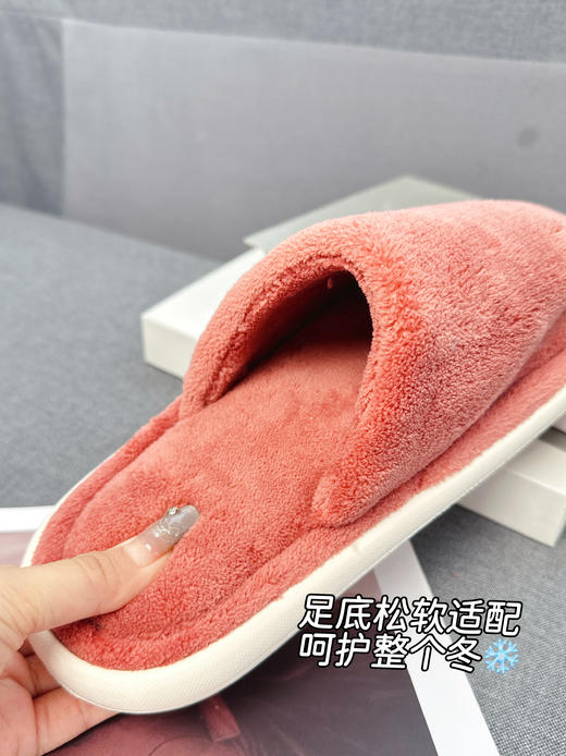 秋冬情侣踩屎感棉拖鞋 男女云感厚毛毛绒 暖脚不臭脚 卧室室内防臭防滑家居鞋 商品图2