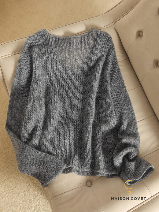 MAISON COVET丝羊绒V领镂空上衣 商品图6