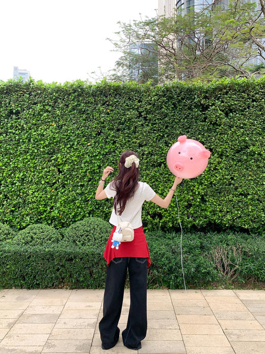 【110元任选2件】最后一波现货！2色韩系简约珍珠卡通猫修身百搭短袖T恤 商品图10