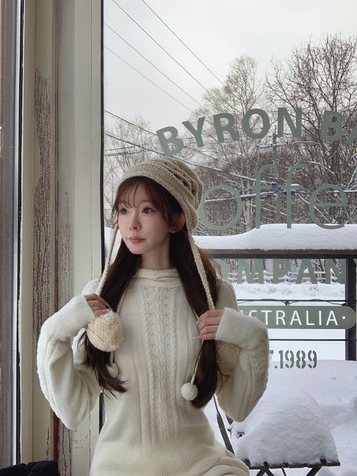 金蘑菇菇 圣诞情书 就要这一抹纯白/ 绞花毛衣 商品图2