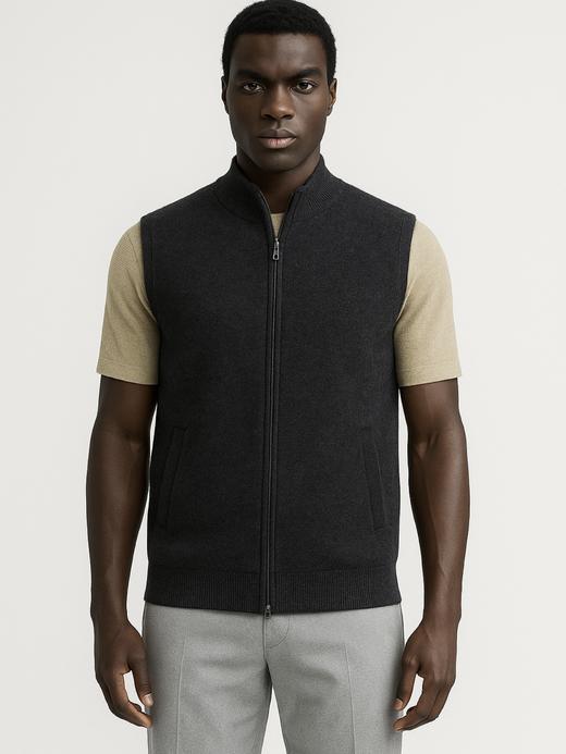 「2色可选」100%小山羊绒Baby Cashmere12针立领马甲 商品图2