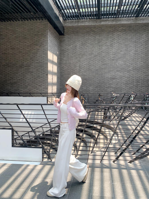 <曾小咸推荐>现货秒杀！微信超特价！韩系甜美风粉色短款针织开衫 日常199.99 立减120 秒杀79.99！ 商品图11