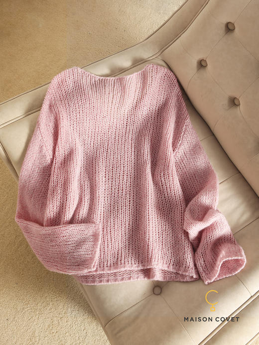 MAISON COVET丝羊绒V领镂空上衣 商品图4