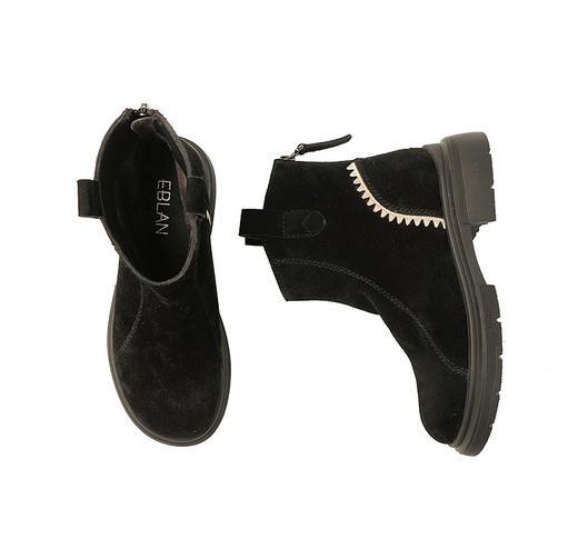 伊伴冬季不费力拉链穿脱复古感女鞋B25550113 商品图9