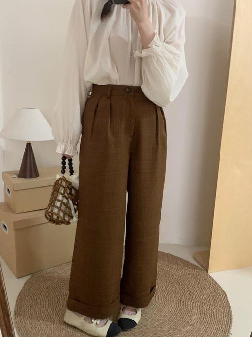 布朗尼卷边阔腿裤 ｜ 把浓郁秋色穿在身上，时髦又高级，大牌级品质【3-5天发货，周末顺延】 商品图4