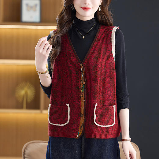 CC粗线毛衣开衫马甲2025新款马夹外套漂亮洋气针织背心外搭 商品图1