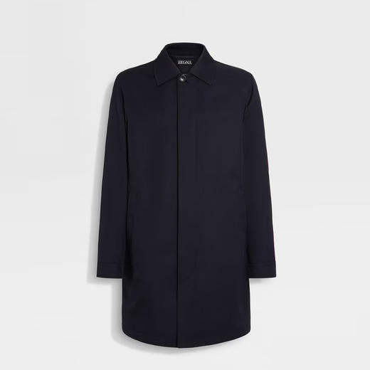 ZEGNA 杰尼亚 男士 Motorin 300cc 微纤维风衣 深蓝色 UGTC5A2 FCT578 B09 商品图0