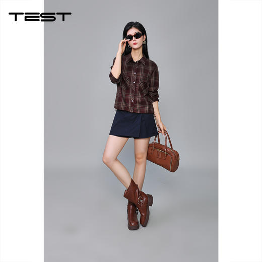 秋上新复古英伦风格子短夹克外套2253009 商品图3