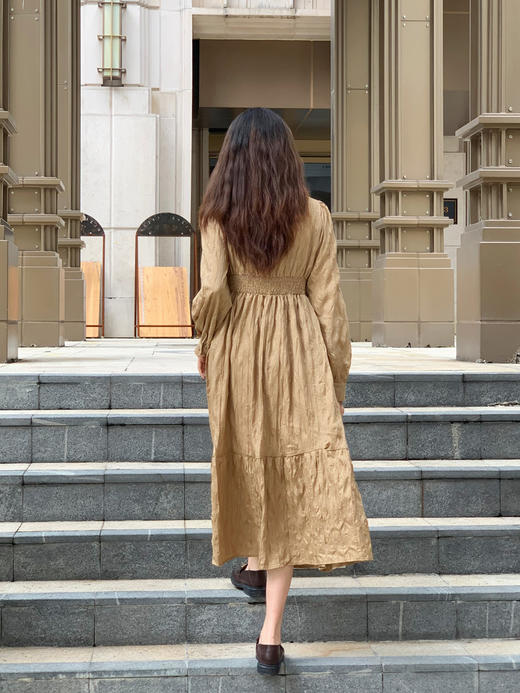 【百图lulu定制】【长公主连衣裙】V领 收腰 宫廷风 长袖连衣裙 商品图12