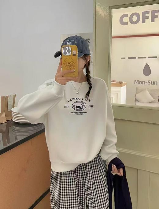 【工艺系列卫衣】刺绣款～95%棉重工狗狗字母绣花单件卫衣-喜出 商品图1