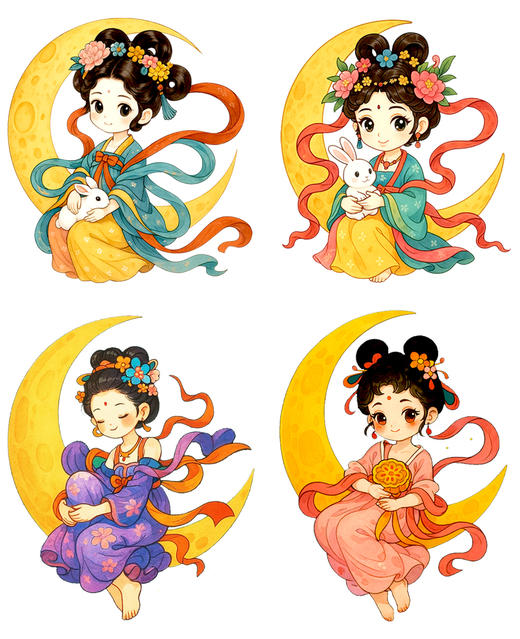 《月亮上的美丽传说》中秋节日传统文化故事传说人物动漫画【自动发货：下单后，点击手机短信中收到的链接，即可获取文件下载的链接；如有任何问题，可添加客服微信hm33268获得帮助】 商品图2