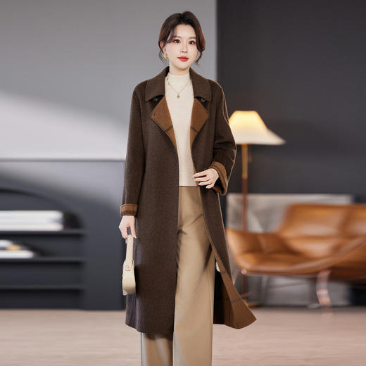 TC 53267复古羊毛双面呢大衣显瘦毛呢外套 商品图2