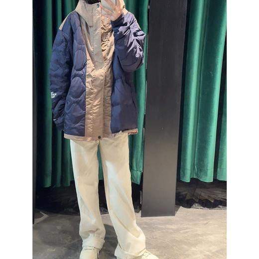 THE NORTH FACE 22ss Logo刺绣隐藏式拉链拼色保暖休闲连帽羽绒服 商品图8