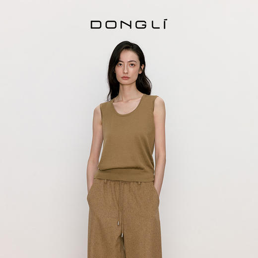 东黎 • 我不被驯化 山羊绒桑蚕丝女士秋季圆领背心 5393 商品图3