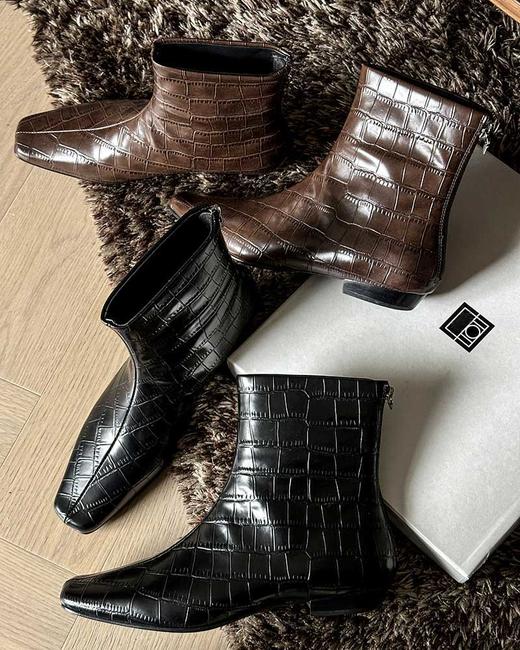 售完 THS-限时 TOT家 女士 气质款牛皮鳄鱼纹长筒靴 短靴 3色 BZ1267 商品图2