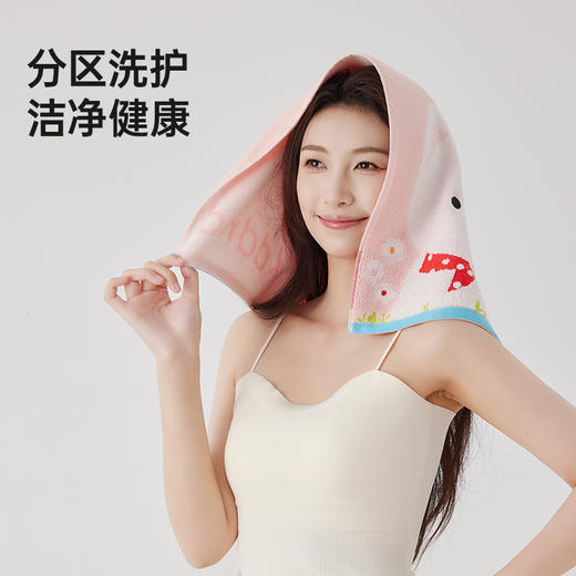 洁丽雅全棉毛巾儿童女家用洗脸面巾吸水不易掉毛柔软面巾可爱春夏 商品图4