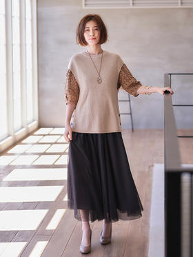 23区日系春季通勤羊毛棉混纺圆领无袖毛衣针织背心马甲商场同款