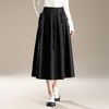 QYM M257-Y木耳边休闲裙高腰百褶裙半身裙时尚中长款气质A字裙 商品缩略图0