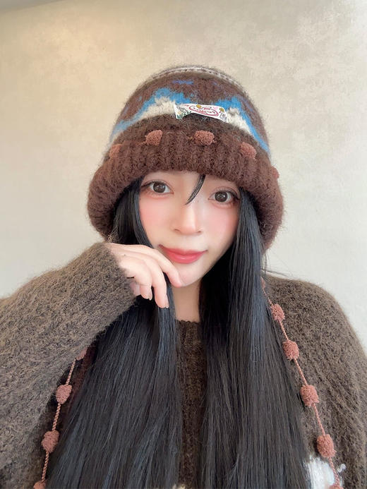 费尔岛毛球串针织帽-纪念日百货门店同款166445798 商品图1