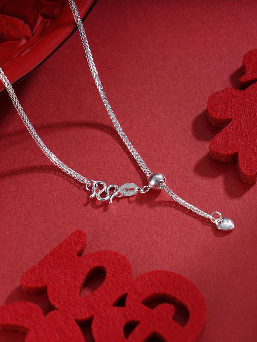 子佩集S990银【平安福】长命锁【CM4011-8】纯银儿童套链项链25092406 商品图3