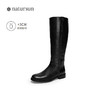 natursun复古骑士靴冬季新款女时尚舒适长筒靴英伦风显瘦靴子N25573511 商品缩略图1