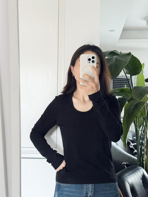 春秋打底｜显瘦锁骨杀~鹅蛋大领口长袖T恤打底衫包邮+三天无理由退换】 商品图6