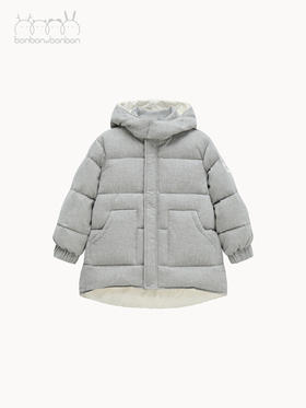 温暖磨毛连帽羽绒外套