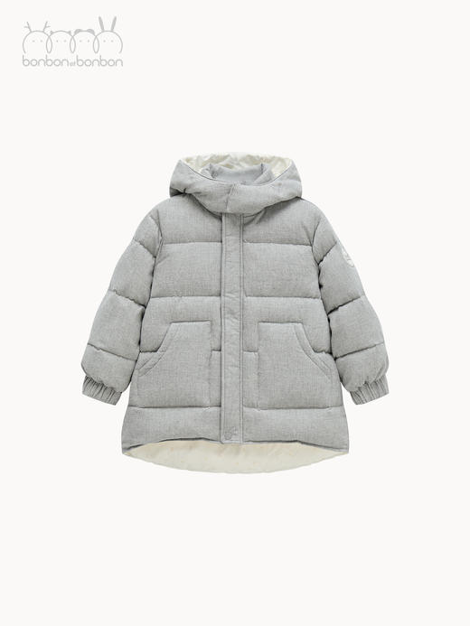 温暖磨毛连帽羽绒外套 商品图0