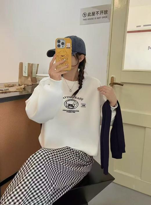 【工艺系列卫衣】刺绣款～95%棉重工狗狗字母绣花单件卫衣-喜出 商品图0