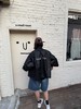 韩国m@*in kim复古时髦后背字母夹克外套 商品缩略图7