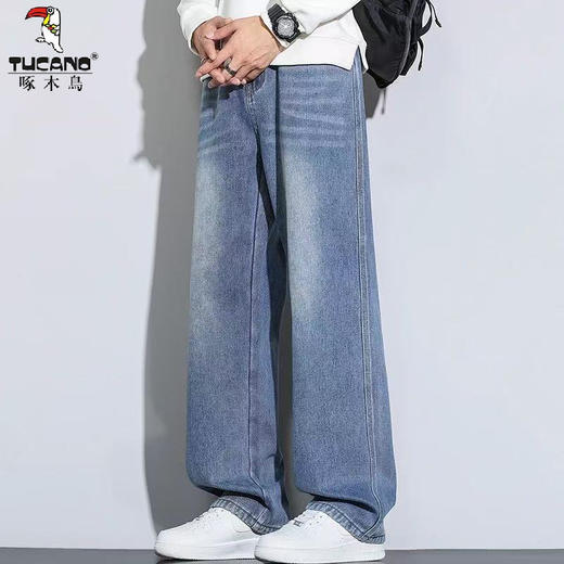【宽松版型 显高显瘦 秋冬皆可穿】啄木鸟秋季新款牛仔裤男款（可选加绒） 商品图1