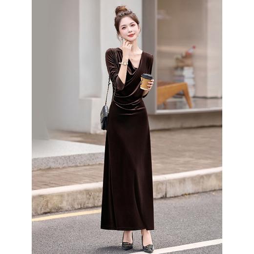 时尚收腰显瘦，轻熟风V领连衣裙HR-SNX3182 商品图1