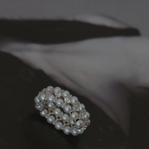 甄珠贝 淡水ji光 正圆无暇 w an美品质 3-4mm 弹力戒指，手瘦拍小号，胖一丢的拍大号（特殊尺寸要求请私我） 商品图5