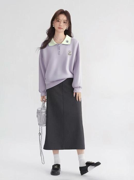 【工艺系列卫衣】刺绣款～95%棉卡通可爱猫拼色领卫衣-喜出 商品图4